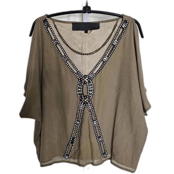 LEYENDECKER Silk Blouse with Beaded Detail - Picture 1 of 10
